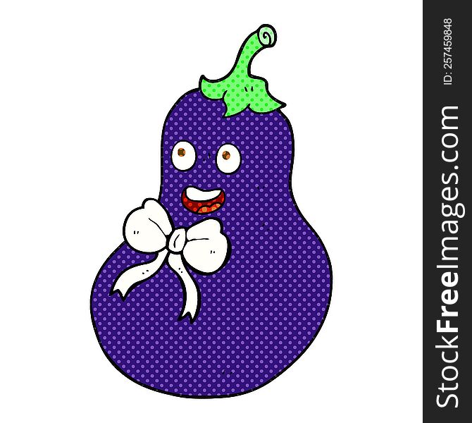 freehand drawn cartoon eggplant