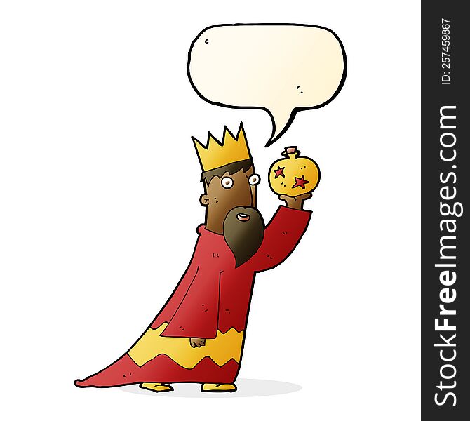 One Of The Three Wise Men With Speech Bubble