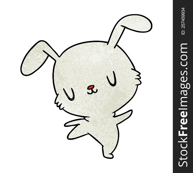 textured cartoon illustration kawaii cute furry bunny. textured cartoon illustration kawaii cute furry bunny