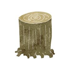 Free Retro Cartoon Tree Stump Royalty Free Stock Image - 257464666