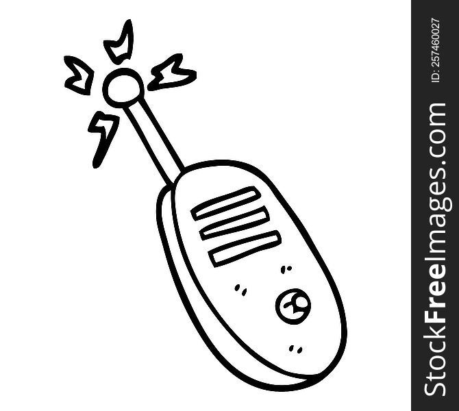 black and white cartoon walkie talkie