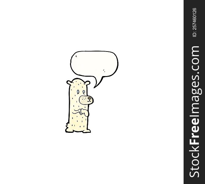 Cartoon Funny Polar Bear With Speech Bubble