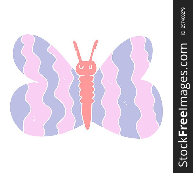 flat color illustration of a cartoon butterfly