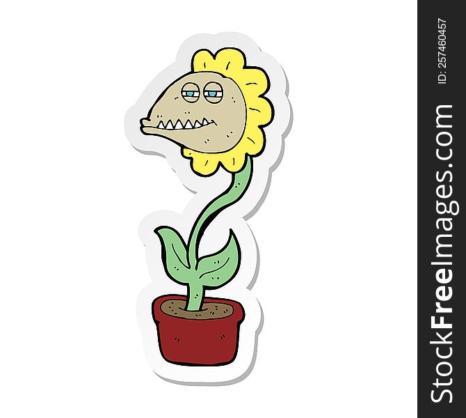 sticker of a cartoon monster flower