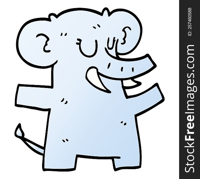 cartoon doodle elephant dancing