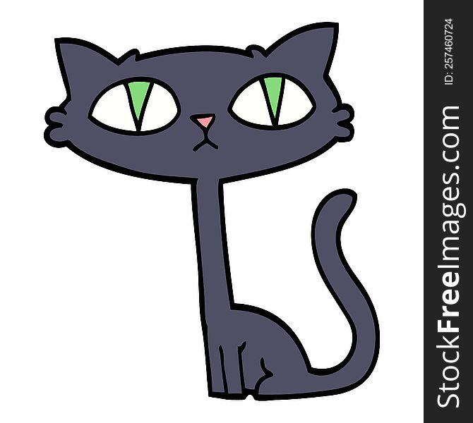 hand drawn doodle style cartoon halloween black cat