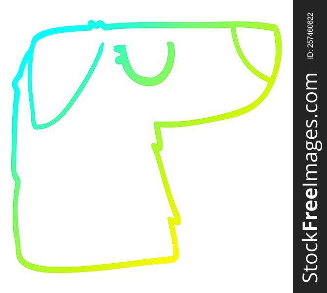 Cold Gradient Line Drawing Cartoon Dog Face