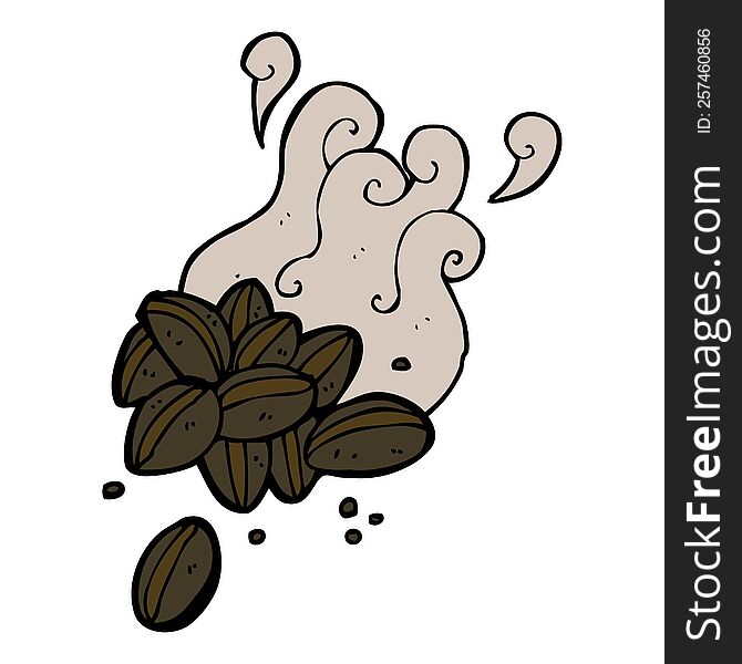 cartoon aromatic coffee beans. cartoon aromatic coffee beans