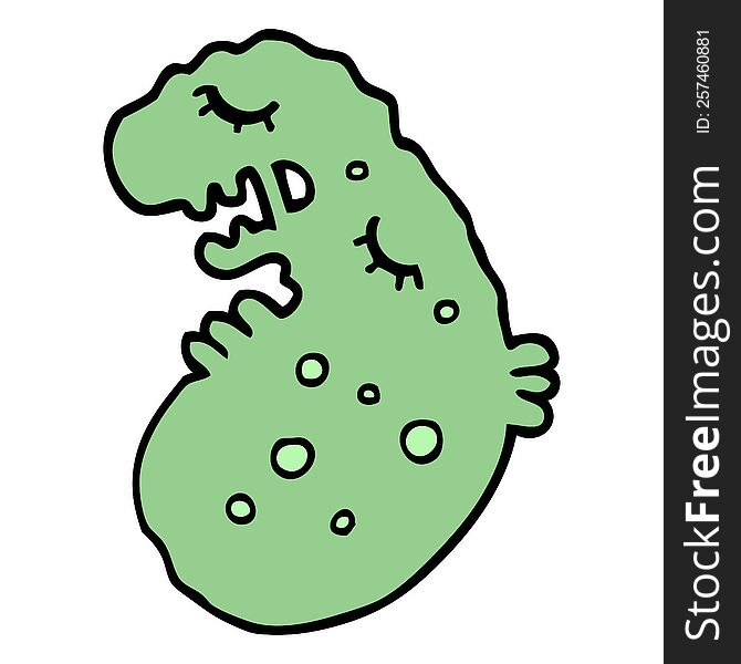 Hand Drawn Doodle Style Cartoon Germ