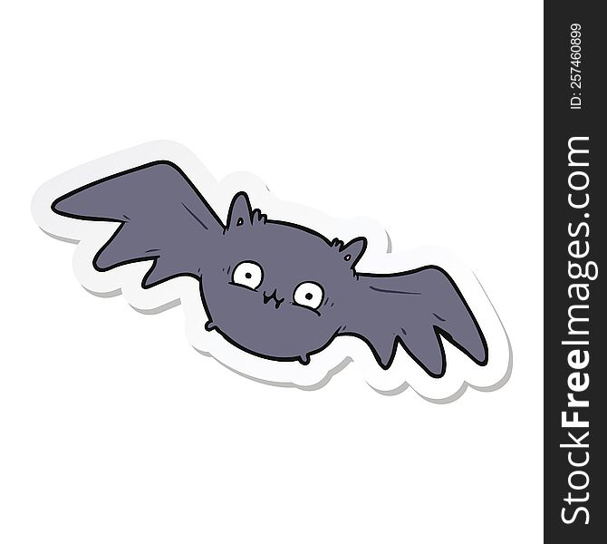 Sticker Of A Cartoon Halloween Bat