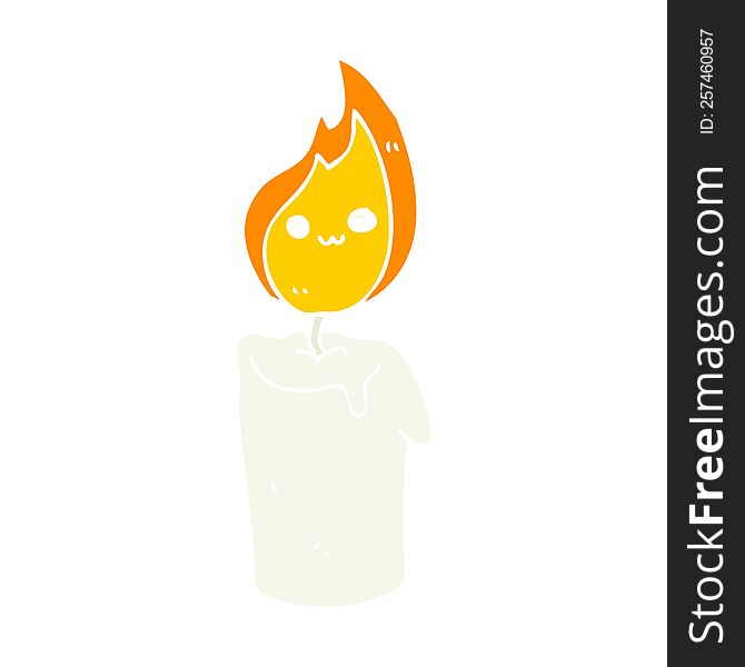 flat color style cartoon candle character