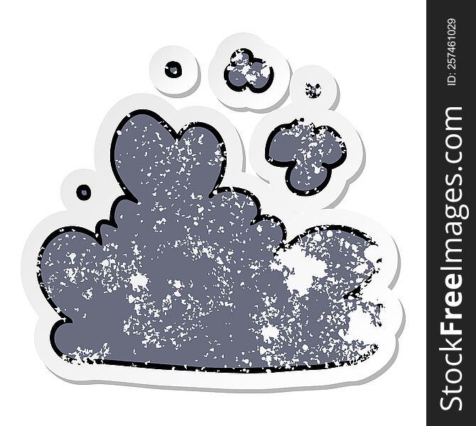 Distressed Sticker Of A Cartoon Cloud