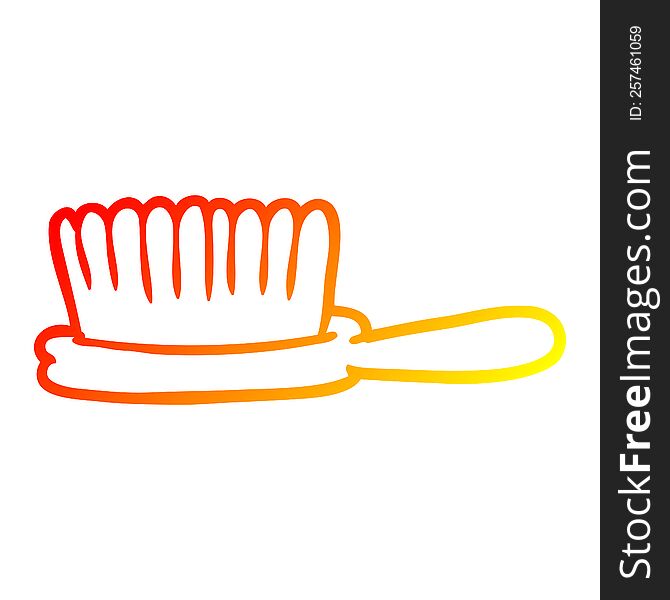 warm gradient line drawing of a hairbrush