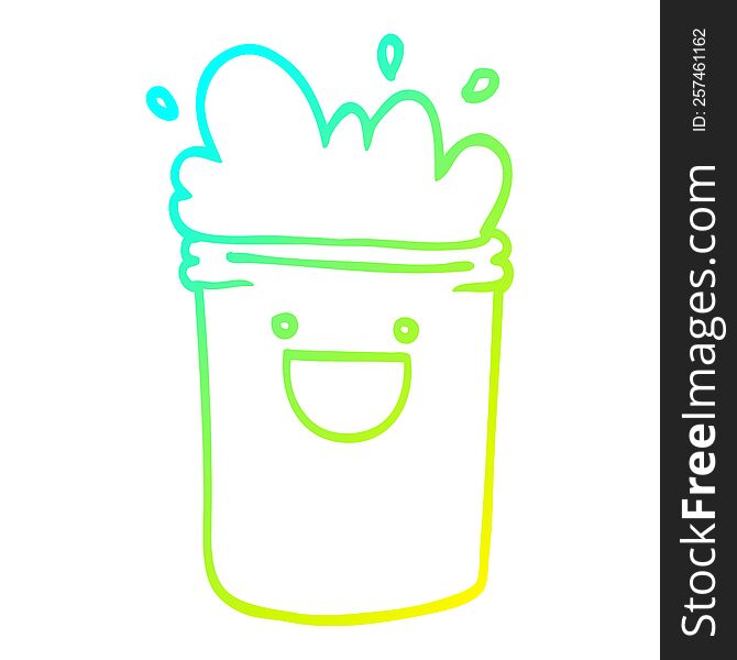 Cold Gradient Line Drawing Cartoon Happy Drinks