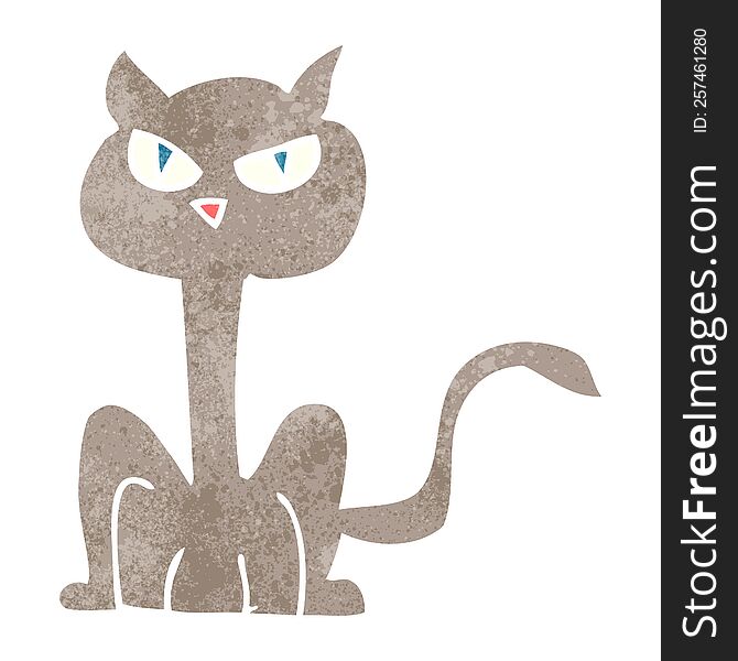 Retro Cartoon Angry Cat