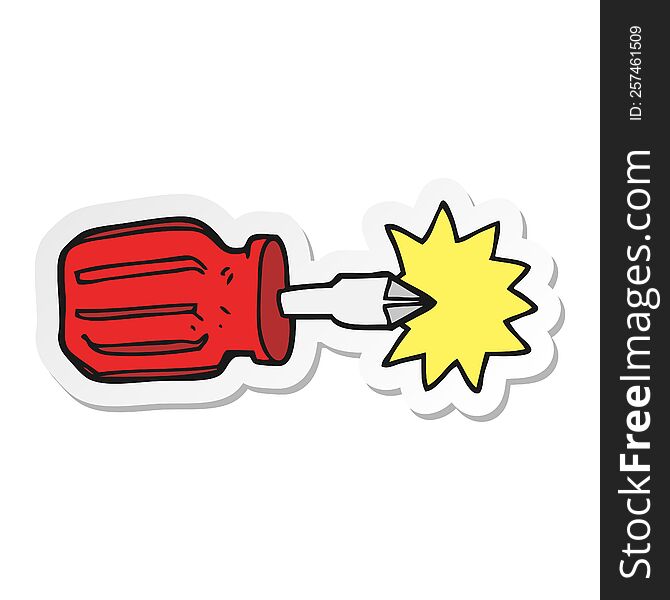 sticker of a cartoon screwdriver