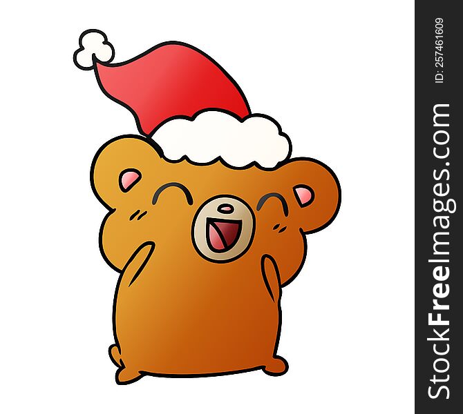 Christmas Gradient Cartoon Of Kawaii Bear