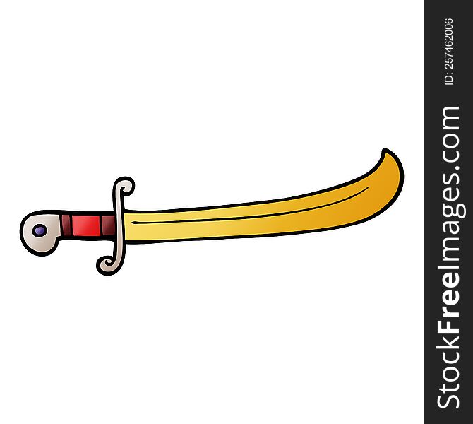 Cartoon Doodle Jeweled Sword