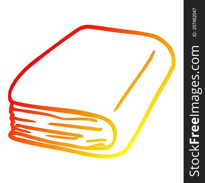 warm gradient line drawing of a cartoon diary book