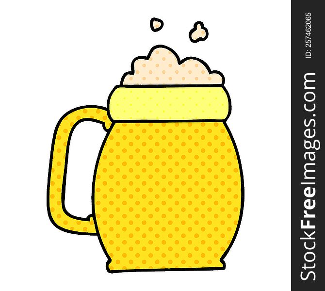 comic book style quirky cartoon pint of beer. comic book style quirky cartoon pint of beer