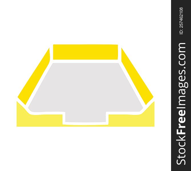 flat color retro cartoon of a empty tray