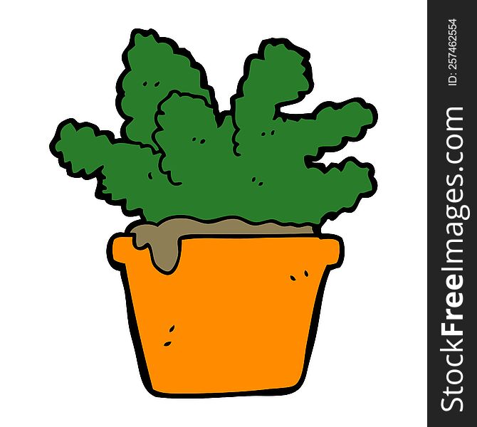 cartoon house plant