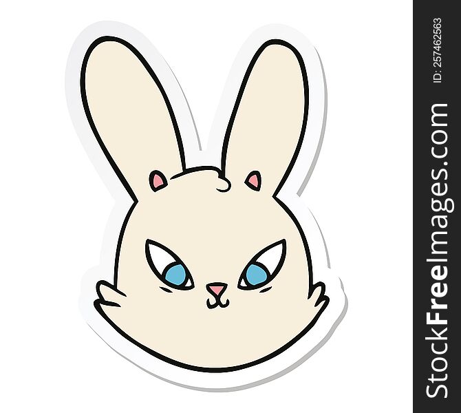 sticker of a cartoon bunny face