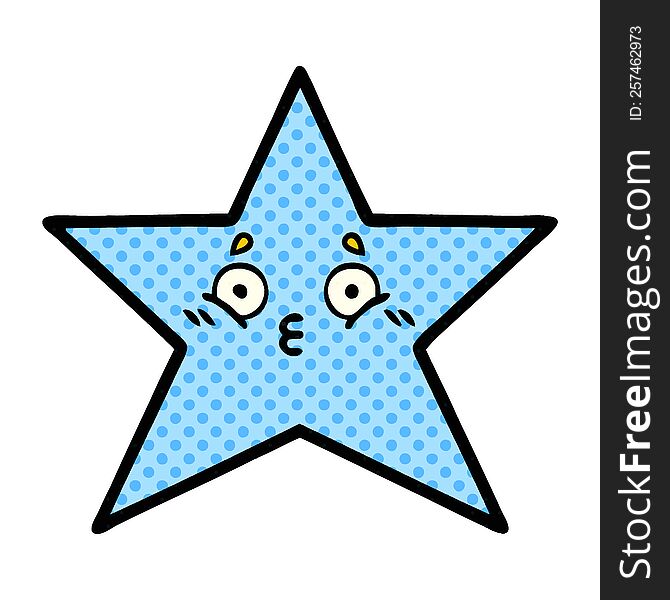 comic book style cartoon of a star fish