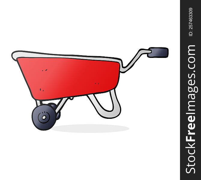 freehand drawn cartoon wheelbarrow