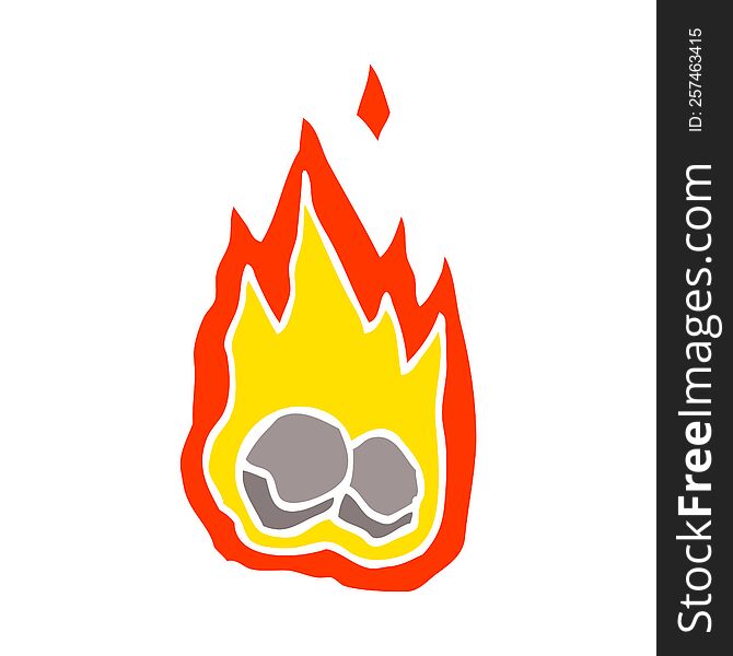 cartoon doodle burning coals