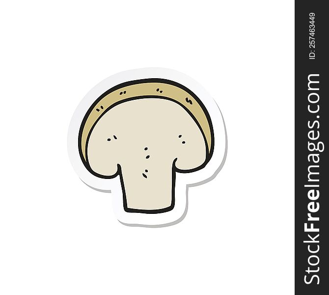 Sticker Of A Cartoon Mushroom Slice