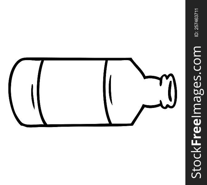 hand drawn line drawing doodle of an old glass bottle