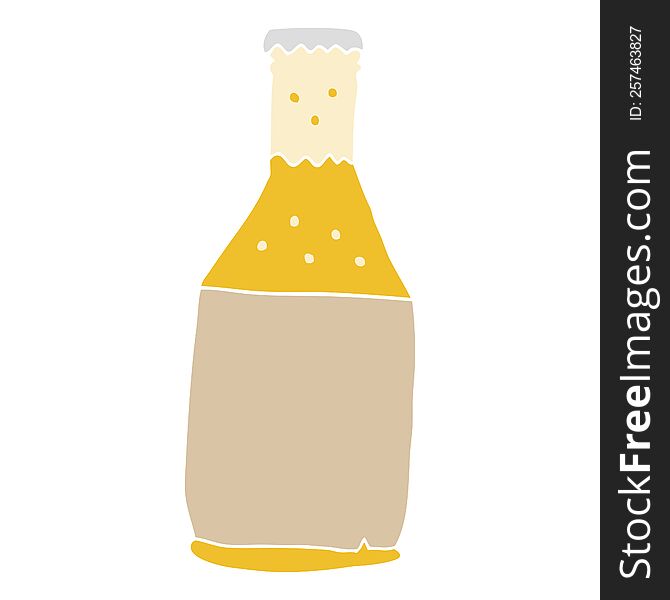flat color style cartoon beer bottle