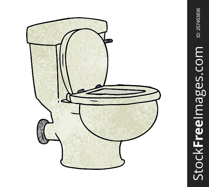 hand drawn textured cartoon doodle of a bathroom toilet