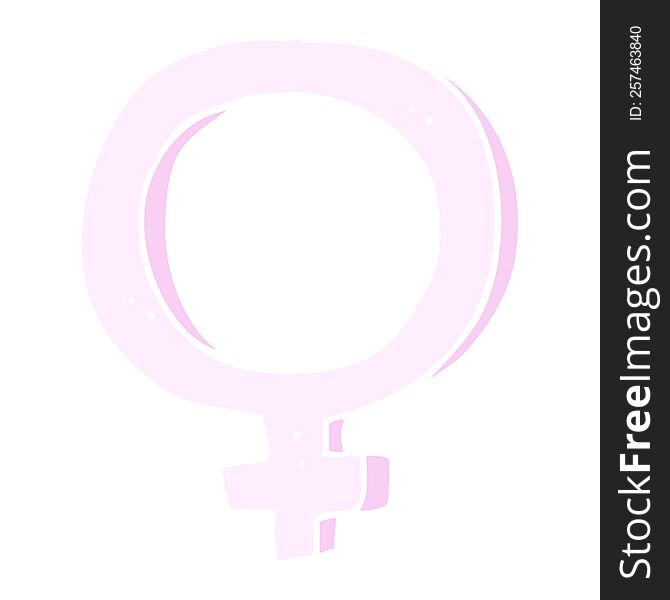 flat color illustration of female symbol. flat color illustration of female symbol