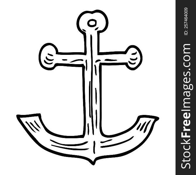 Line Drawing Cartoon Ships Anchor