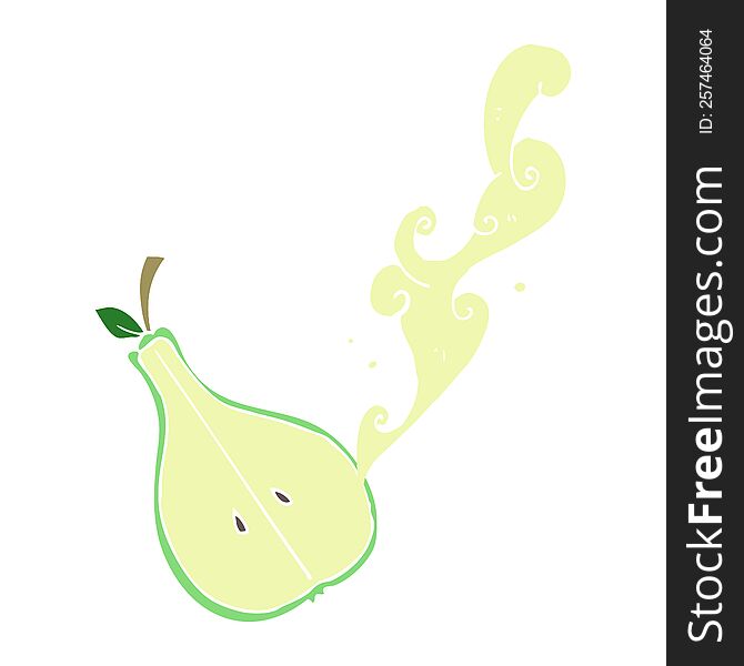 flat color illustration of half pear. flat color illustration of half pear