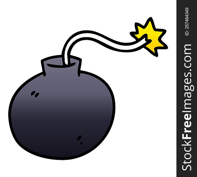 Quirky Gradient Shaded Cartoon Bomb