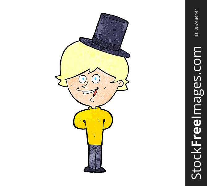 cartoon man wearing top hat