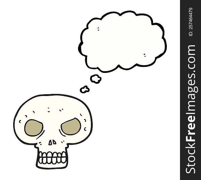 Thought Bubble Cartoon Skull