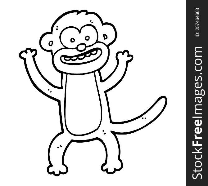 black and white cartoon monkey