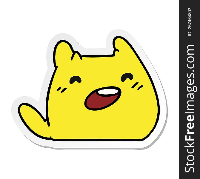 Sticker Cartoon Of Kawaii Alien Pet