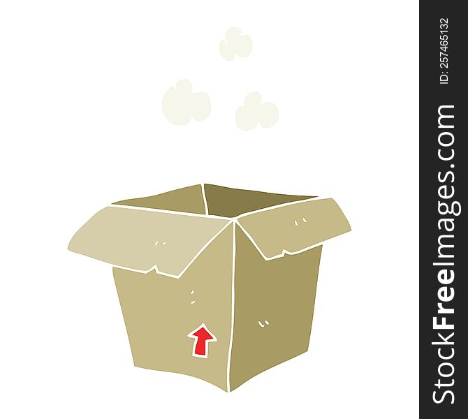 flat color illustration of a cartoon empty box