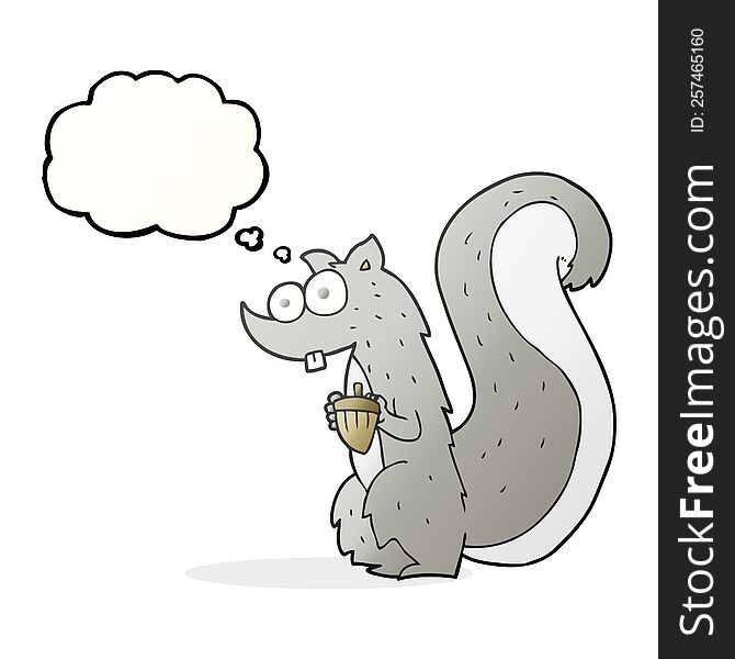 Thought Bubble Cartoon Squirrel With Nut