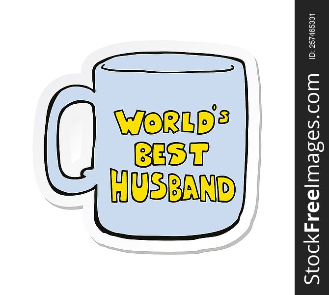 sticker of a worlds best husband mug