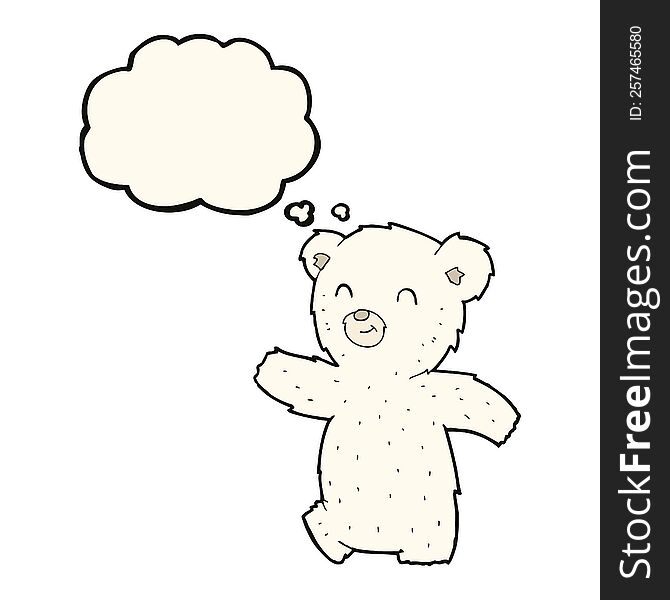 cute cartoon polar bear with thought bubble
