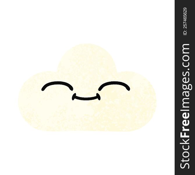 Retro Illustration Style Cartoon White Cloud