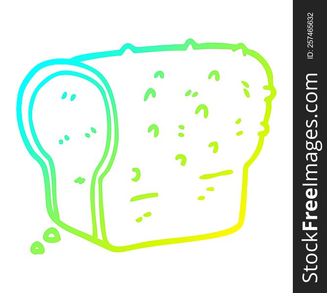 Cold Gradient Line Drawing Cartoon Wholemeal Bread