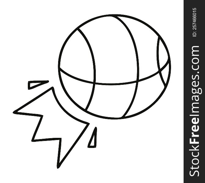 Line Drawing Cartoon Basket Ball