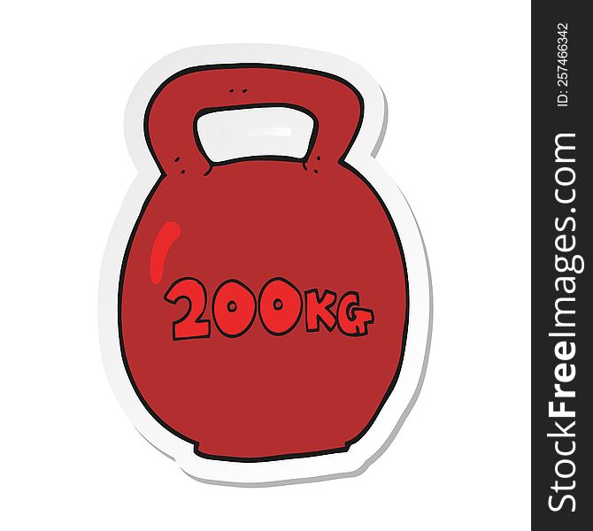 sticker of a cartoon 200kg kettle bell